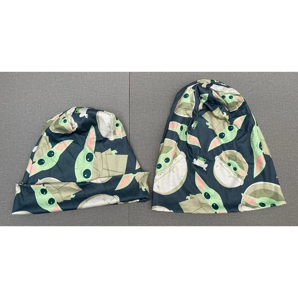 2 Pack Jersey Beanie  Unisex Breathable Sleep Cap & Everyday Cartoon Fashion Hat